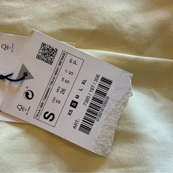 Zara Light Spring Yellow Linen Blend Mini Skirt. NWT - Picture 5 of 5